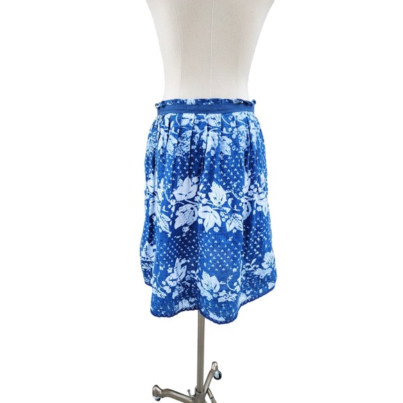 Beautiful Tie-Dye Blue Linen GAP Skirt Size 2 - Picture 5 of 7